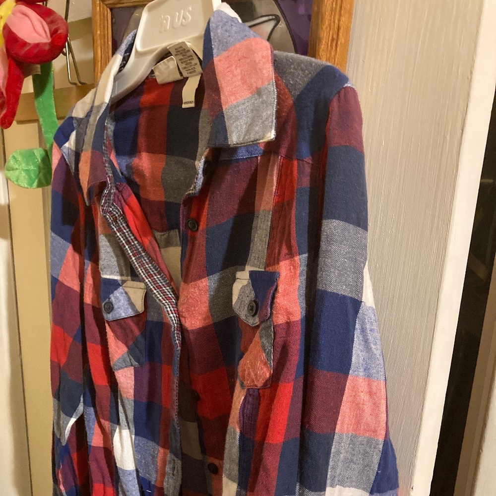 Mudd Red White and Blue Flannel